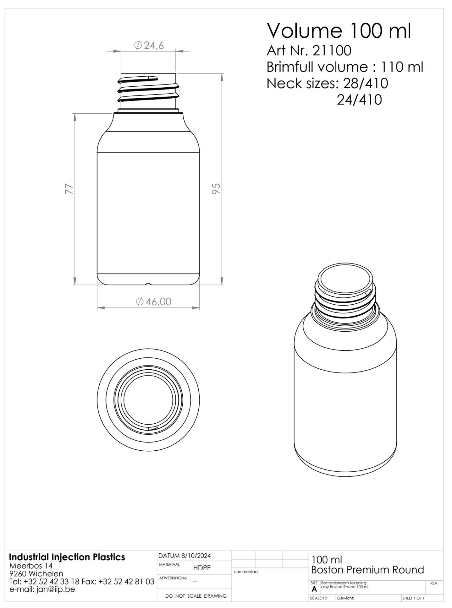 Product image or technical drawing