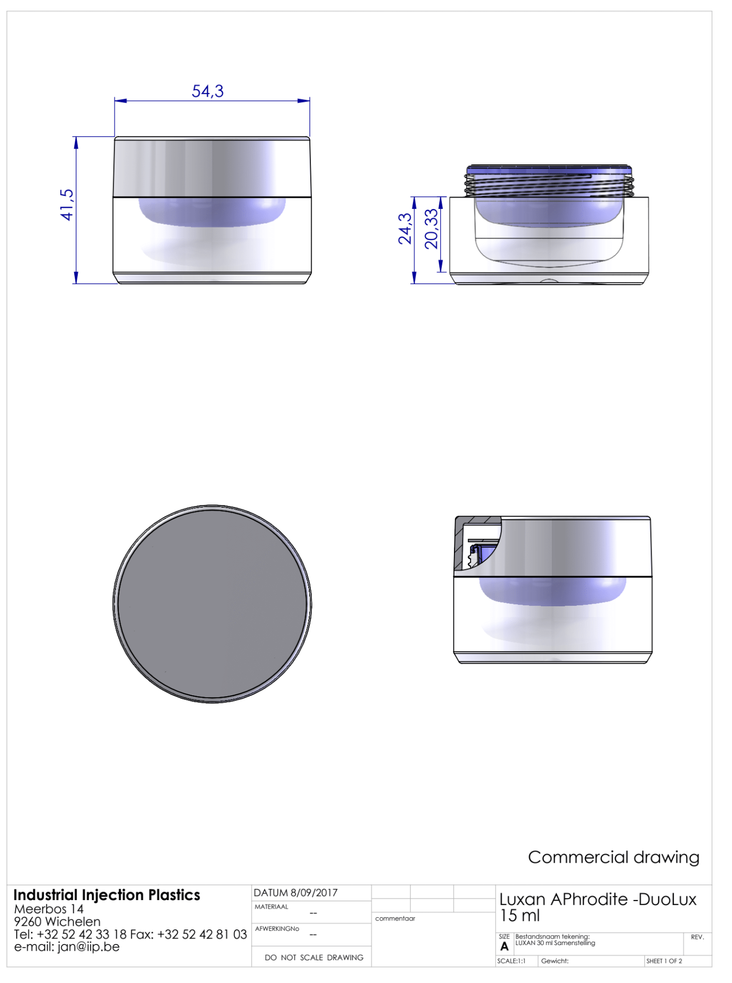 Product image or technical drawing