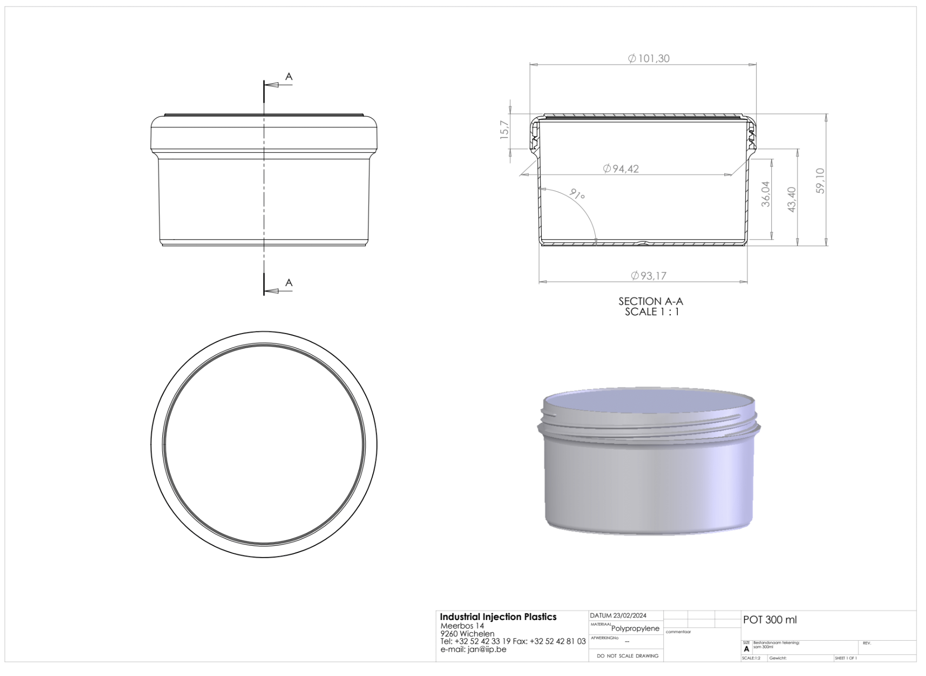 Product image or technical drawing