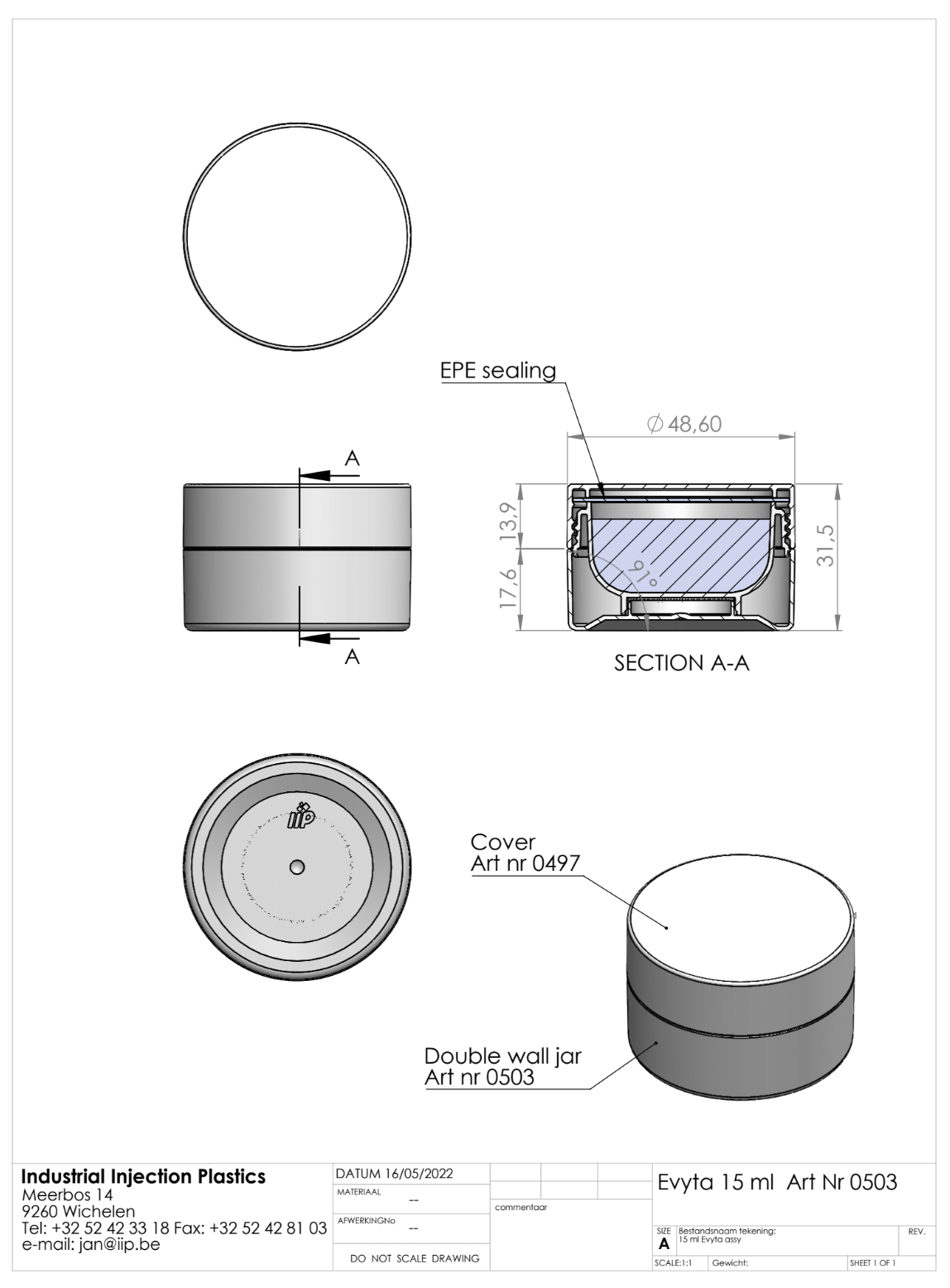 Product image or technical drawing
