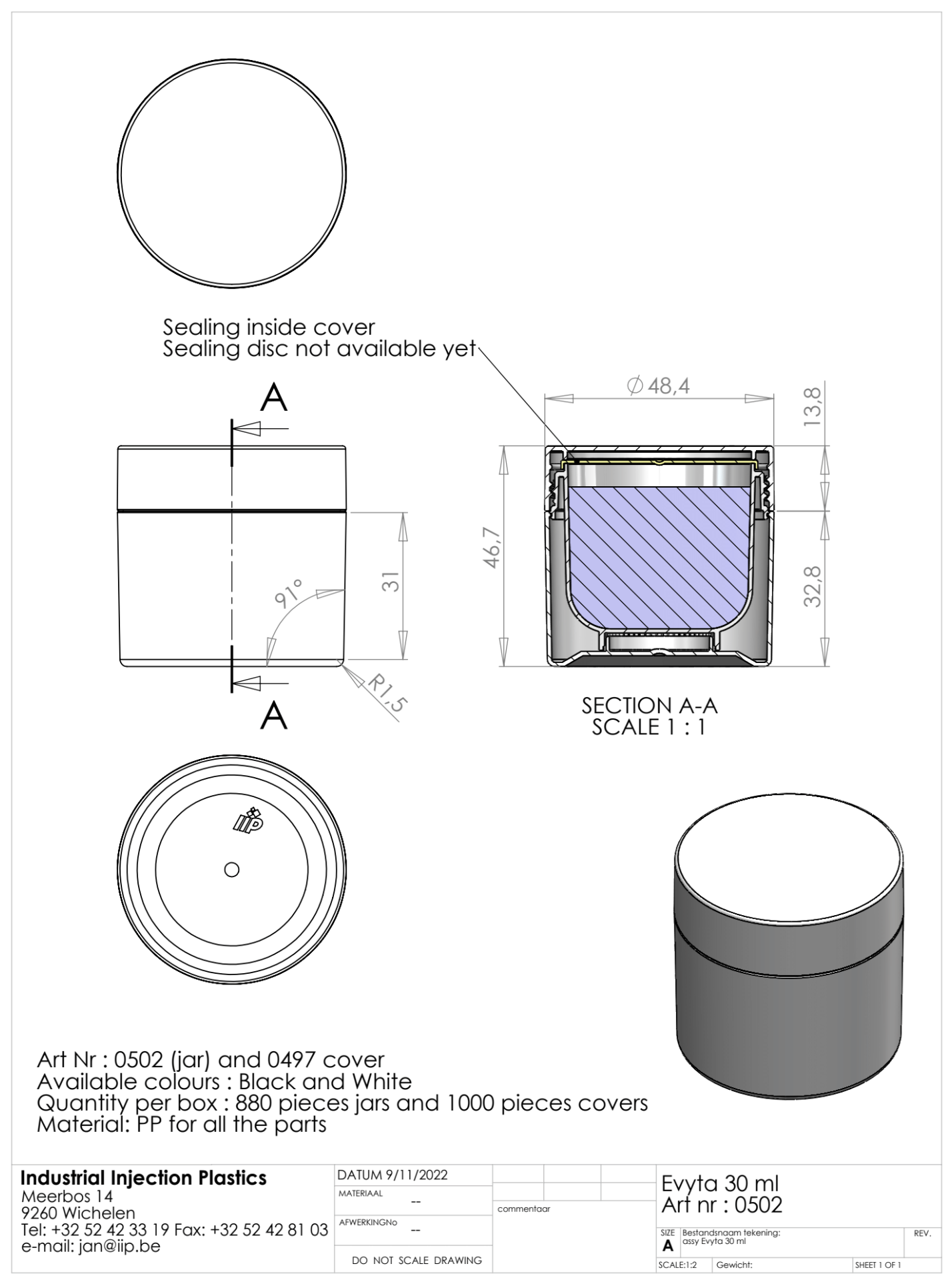 Product image or technical drawing