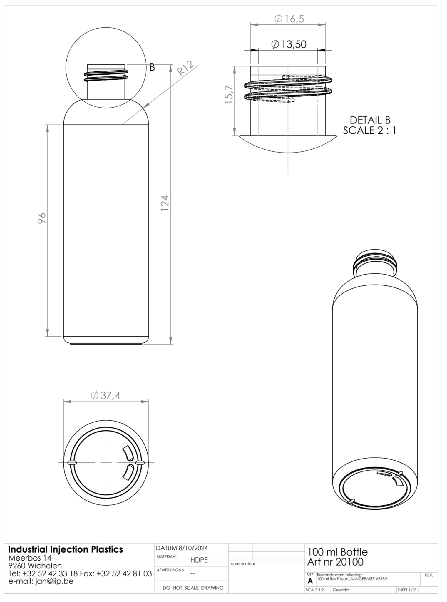 Product image or technical drawing