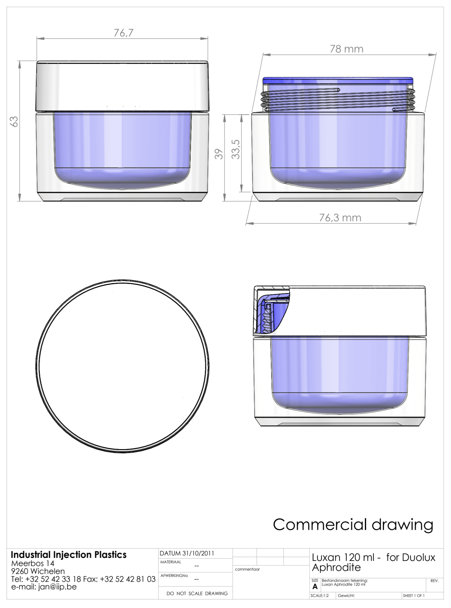 Product image or technical drawing