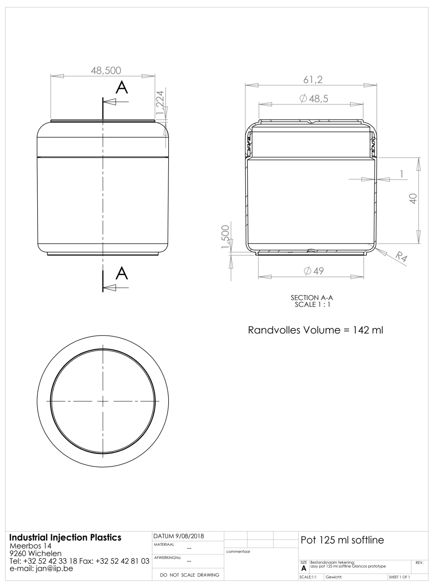 Product image or technical drawing