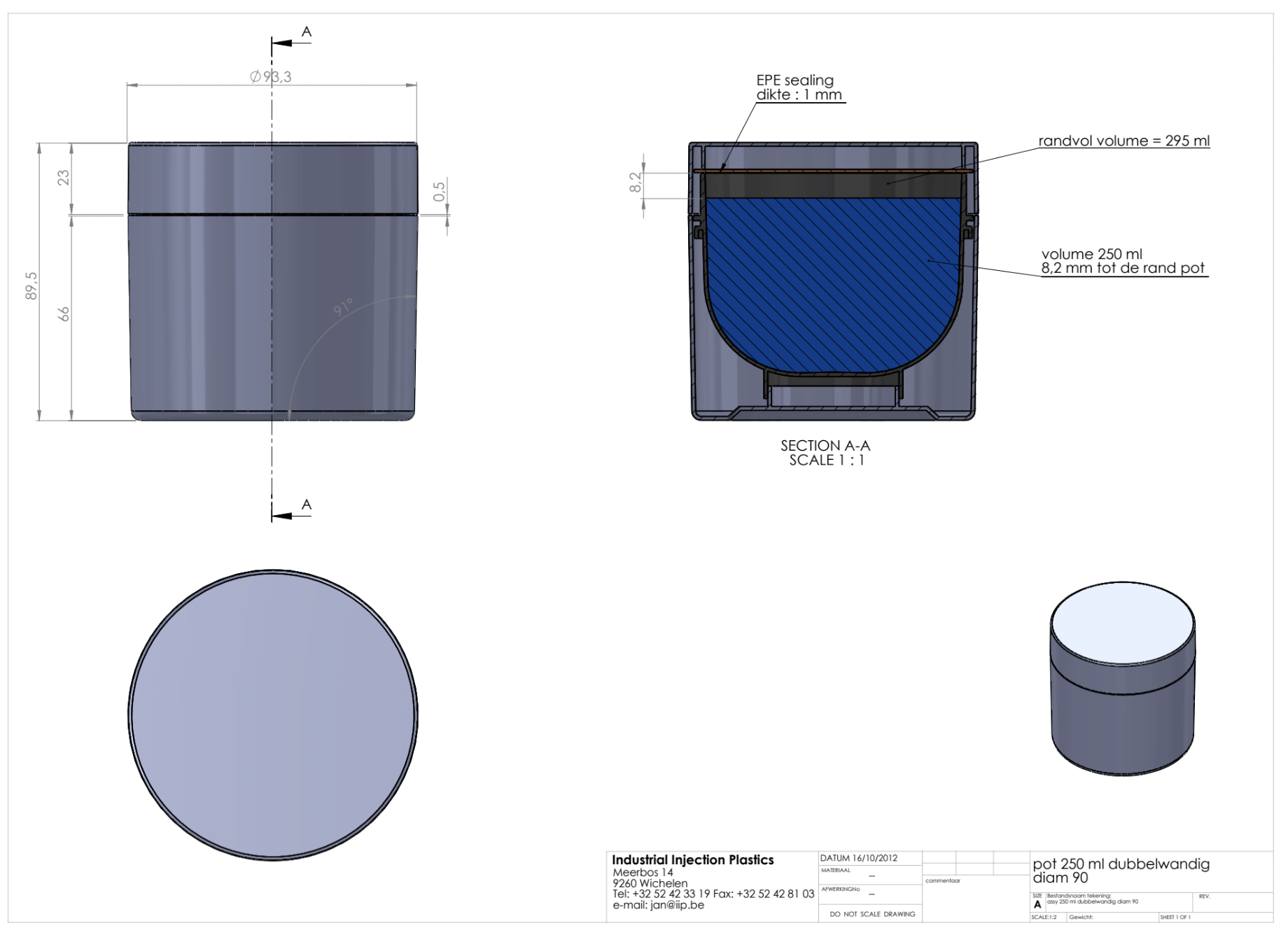 Product image or technical drawing