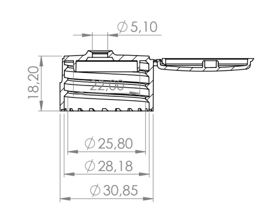 Product image or technical drawing