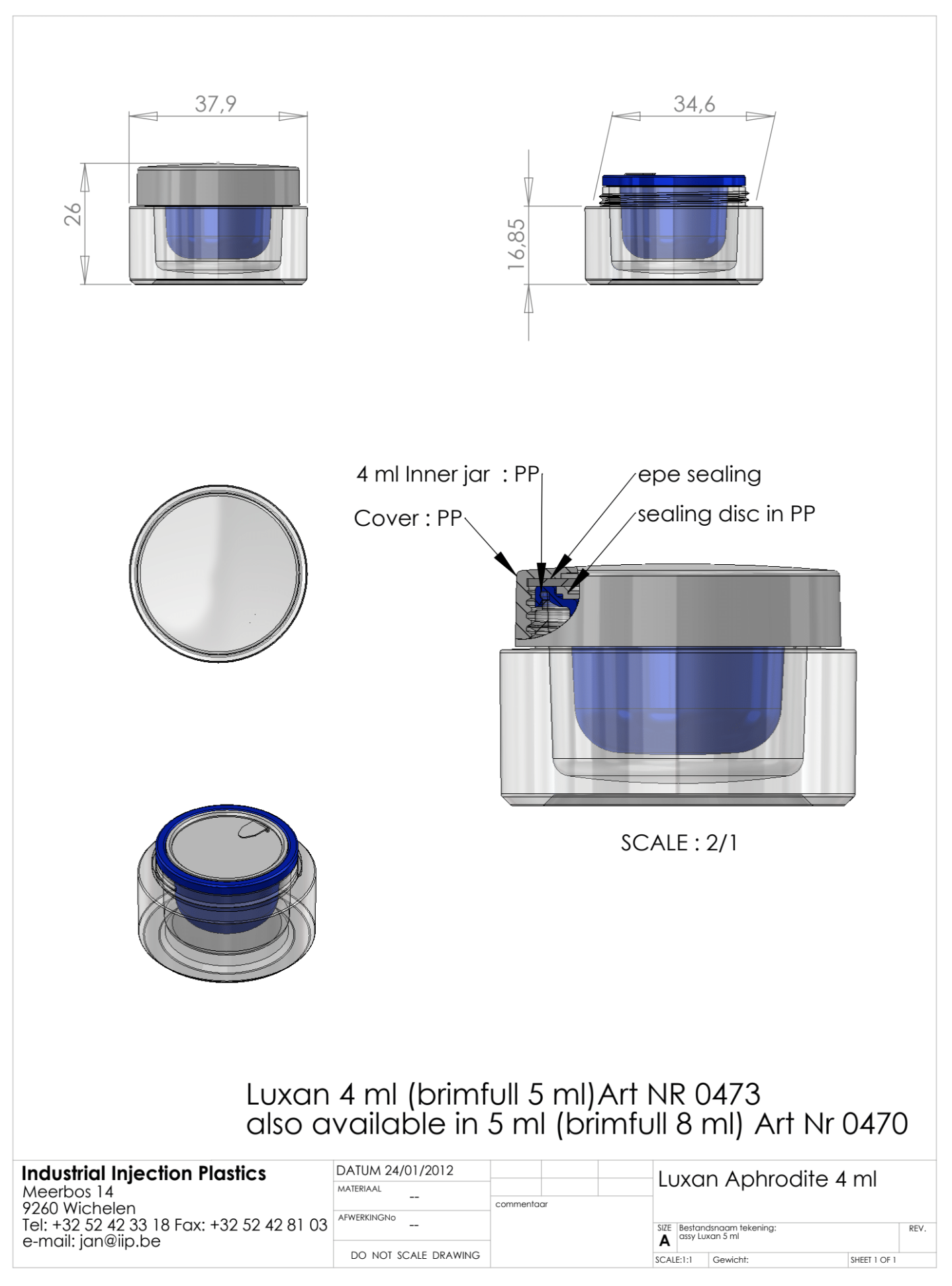 Product image or technical drawing