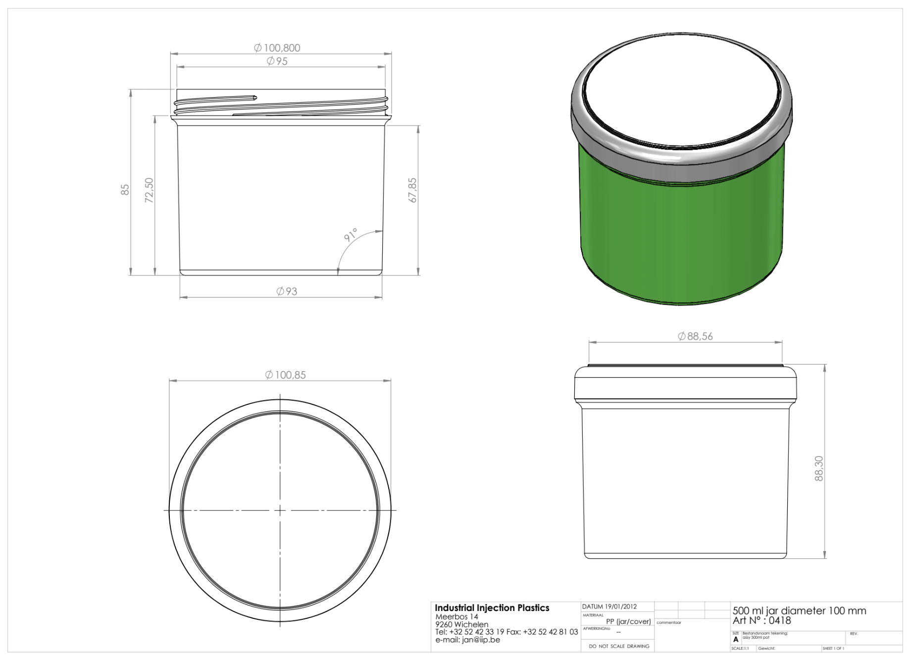 Product image or technical drawing