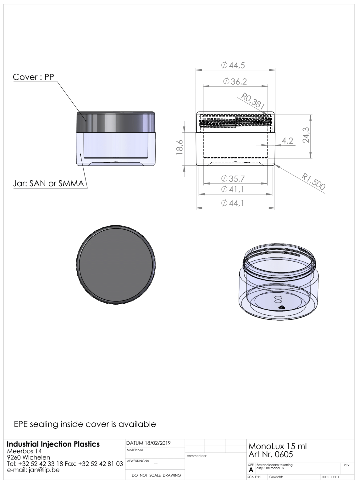 Productafbeelding of technische tekening