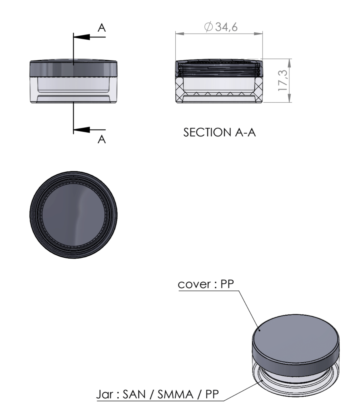 Product image or technical drawing