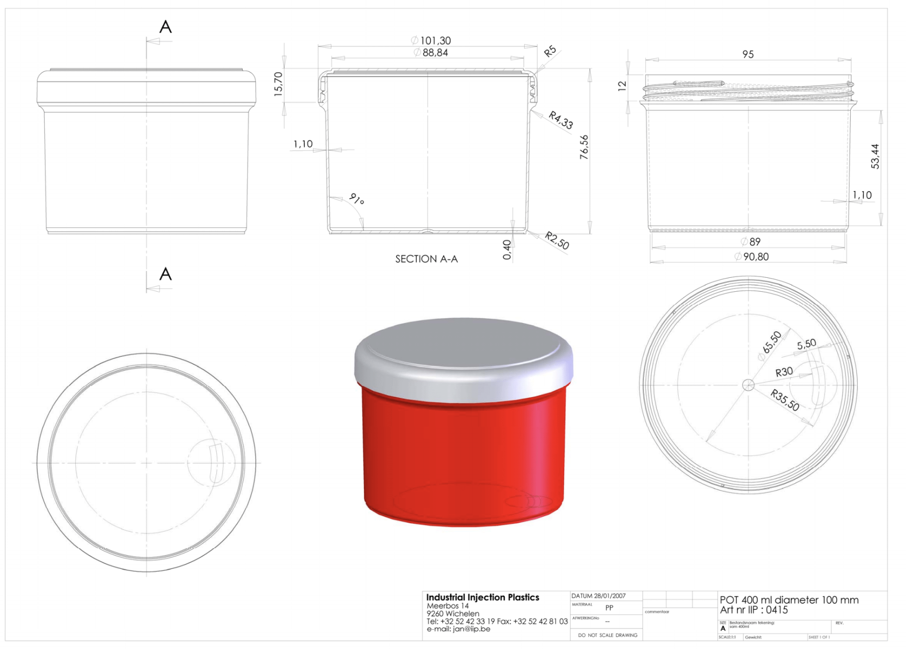 Product image or technical drawing