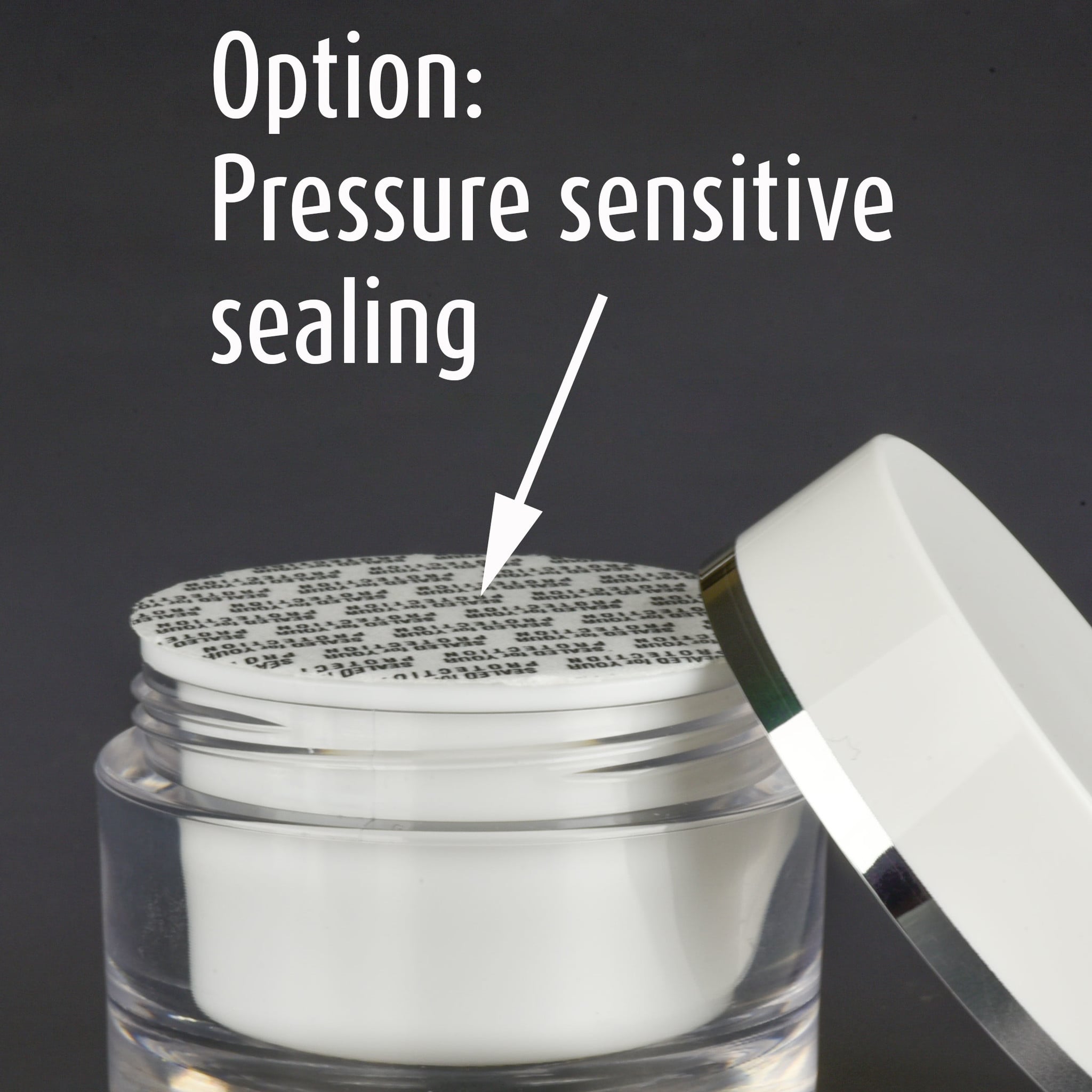 "Pressure sensitive" sealing for cover Evyta 100 ml