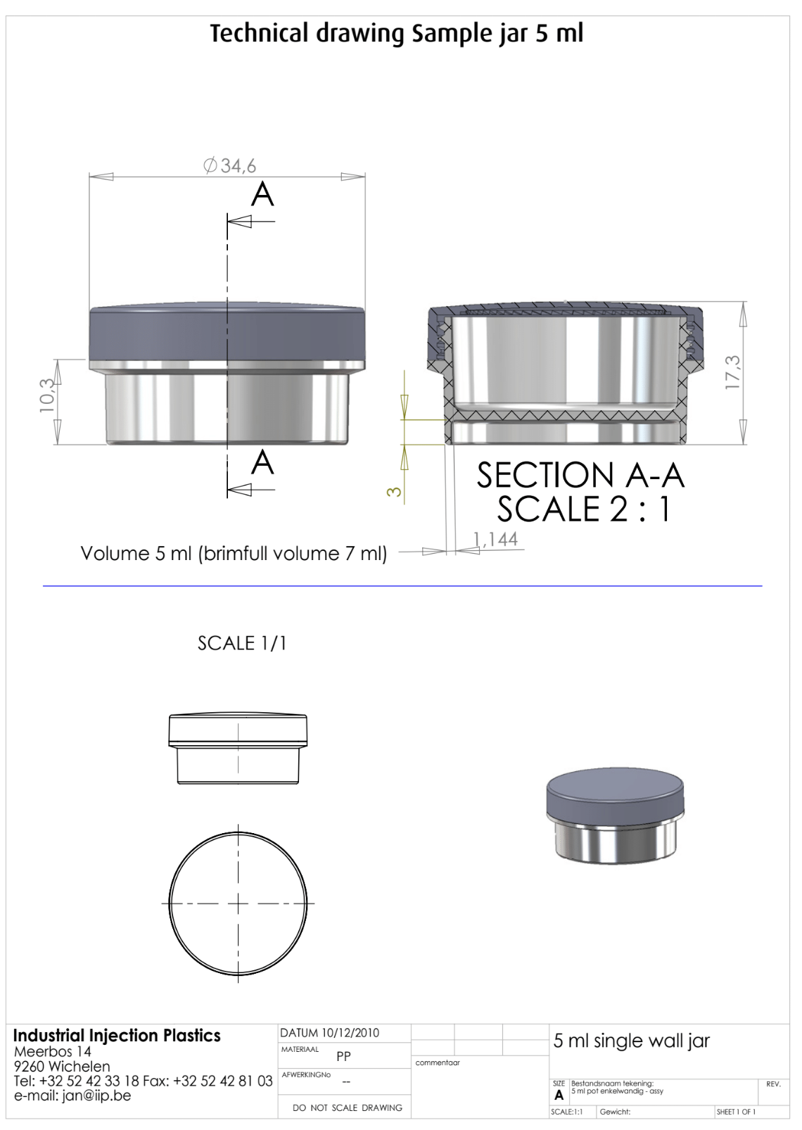 Product image or technical drawing