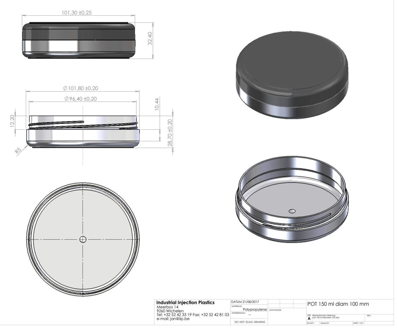 Product image or technical drawing